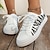 cheap Women&#039;s Sneakers-Women&#039;s Sneakers Platform Sneakers Daily Flat Heel Round Toe Casual Canvas Lace-up Black / White White / Yellow Pink / White