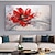 cheap Floral/Botanical Paintings-Large hand painted  Flower Oil Painting On Canvas Gold red flower painting Wall Decor Abstract Texture Floral PaintingCustom flower tree  Painting Modern Living Room Decoration