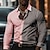 cheap Men&#039;s Printed Shirts-Business Casual Men&#039;s Printed Shirts Formal Summer Spring Fall Turndown Long Sleeve Pink, Green S, M, L Polyester Shirt
