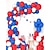 tanie Zapasy imprezowe i imprezowe-Zestaw lateksowych łańcuszków do balonów z okazji Dnia Niepodległości - 76 sztuk w kolorze czerwonym, niebieskim i białym: idealny na przyjęcia tematyczne, dekoracje, zawieszki, tła fotograficzne i