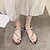 ieftine Sandale de Damă-Pentru femei Sandale Sandale de cristal Zilnic Piatră Semiprețioasă Imitație de Perle Toc Jos Vârf rotund Modă PU Curea Gleznă Migdală Negru