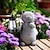 baratos Luzes de Parede de Exterior-estátua de jardim solar estatueta de gato arte de jardim leve com lanterna solar, gato amoroso para pátio, varanda, quintal, gramado - presente exclusivo de inauguração para mãe de jardim avó