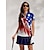 economico Collezione di stilisti-polo da golf da donna maglietta rossa a maniche corte abbigliamento da golf da donna vestiti abiti abbigliamento camicia da golf con bandiera americana