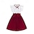 זול שמלות-קיץ תואם לילדים בנות שמלת נסיכה שמלת קפלים עם שרוולים קצרים