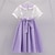 cheap Dresses-Kids Girls&#039; Dress Color Block Short Sleeve Party Outdoor Casual Fashion Daily Casual Polyester Summer Spring 2-12 Years Pink Purple