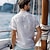 billiga Skjortor med tryck för män-vardagsskjorta för män tryckta skjortor i enfärgade bekväma fritidsaktiviteter för affärer och fritidsaktiviteter utomhus dagligen, sommaruppfällning kortärmad vit