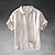 tanie Koszule bawełniane i lniane-Męskie Koszula Koszula z lnu bawełnianego Biała bawełniana koszula Codzienna koszula Biały Khaki Jasnoniebieski Krótki rękaw Równina Wieczorne Lato Ulica Hawajskie Odzież Przycisk w dół