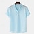 billige Bomuldslinnedskjorte-Herre Skjorte linned skjorte Popover skjorte Casual skjorte Bomuldsskjorte Sort Hvid Navyblå Kortærmet Vanlig Båndkrave Sommer Gade Hawaiiansk Tøj