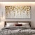 billiga Blom- och växtmålningar-handmåla abstrakt guld och vit blommig landskapskonst modern minimalistisk heminredning utsökt blomma textur väggkonst 3d original palettkniv konst ingen ram