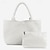cheap Handbag &amp; Totes-Women&#039;s Tote Bag Set Hobo Bag PU Leather Office Shopping Holiday Braided Strap Large Capacity Solid Color Silver Olive Green off white