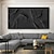 cheap Abstract Paintings-Dark Side of the Moon Wall Art Black Painting Handpainted Oil Painting 3D Textured canvas wall Art Living Room Decoration
