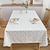 رخيصةأون مفارش المائدة-مفرش طاولة مصنوع من القطن بنسبة 100% من قماش الجاكار ذو الطراز الريفي مع شرابة