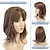 abordables Franges-Topper de cheveux 14 pouces de longs toppers de cheveux en couches pour femmes toppers de perruque de cheveux synthétiques pour les femmes avec des cheveux clairsemés perruques en fibre marron clair