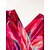 cheap Print Casual Dress-Chiffon Rose Red V Neck Shading Print Midi Dress