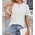 olcso Női pólók-Női Csipke ing Napi Vakáció Alkalmi Csipke Lógó ruhaujj Fehér Rövid ujjú Terített nyak Nyár