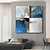billige Abstrakte malerier-håndlavet luksus abstrakt hængende maleri moderne enkelt hvidguld blå tekstur malerier boligindretning til stuen uden ramme