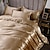 billige Dynebetræk Sæt-3 stk kølende dynebetræk sæt kølende sengetøj luksus silkeagtig satin sengesæt med flere farver ensfarvet blødt dynebetræk sæt 1 dynebetræk 2 pudebetræk