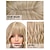 cheap Older Wigs-Auburn Brown Black Pink Blonde Short Blonde Bob Wigs for Women,Synthetic Wavy Curly Hair Wig with Bangs for Daily