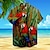 رخيصةأون قميص هاواي للرجال-حيوان عصفور النباتات العطلة ستايل هاواي رجالي قميص الأماكن المفتوحة ستايل هاواي مناسب للعطلات الصيف طوي كم قصير أصفر أزرق بني S M L قميص