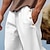 cheap Linen Pants-Men&#039;s Linen Pants Trousers Summer Pants Drawstring Elastic Waist Plain Comfort Breathable Full Length Casual Daily Holiday Fashion Classic Style White Blue