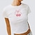 baratos moda y2k-Arte Gráfica Doce Japonesa/Curta Mulheres Imprimir Dia a Dia Bandagem Bagels Blusinha Cropped Verão
