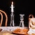 cheap Candles &amp; Holders-Grain-shaped Long-neck Crystal Glass Candlestick - Perfect for Romantic Candlelit Dinners, Wedding Photography Props, Home Decor for Living Room Tables, Adds Sophistication and Elegance to Any Setting