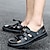 ieftine Sandale Bărbați-sandale bărbați din piele PU pantofi lucrați manual pantofi confortabili mers pe jos ocazional vacanță pe plajă plasă respirabil bandă elastică rezistentă la alunecare pantofi pentru alunecare negru maro kaki toamnă de vară