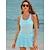 cheap Tankinis-Women&#039;s Swimwear 2 Piece Tankini Top Swimsuit Lace Plain U Neck Vacation Fashion Bathing Suits