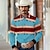 billige mænds westernskjorter-Aztec vestlig stil Stamme Herre Skjorte Krave Langærmet Blå S, M, L Polyester Skjorte