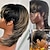 olcso Valódi hajból készült, sapka nélküli parókák-rövid pixie szabású paróka fekete nőknek, teljes gépi paróka frufruval, fecskefarkú egyenes kiemeléssel, valódi emberi hajjal