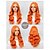 billige Syntetiske Lace-parykker-Syntetisk blonderparyk Naturligt, bølget hår Stil 22 inch Orange Mellemdel 4X13 Lukning Paryk Dame Paryk Orange