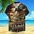 cheap Men&#039;s Hawaiian Shirt-Floral Vacation Hawaiian Men&#039;s Shirt Outdoor Hawaiian Holiday Summer Turndown Short Sleeve Brown Green khaki S M L Shirt