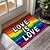 abordables Tapis et tapis et tapis-Juin Mois de la Fierté Mois de la Fierté Gay LGBTQ LGBT Paillasson Arc-en-ciel Antidérapant Tapis Imperméable Tapis Intérieur Extérieur Décor de Chambre Tapis de Salle de Bain Tapis d&#039;Entrée
