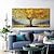 cheap Tree Oil Paintings-3D gold tree oil painting Hand Painted Canvas Flower Art painting hand painted Abstract Landscape Texture tree Oil Painting gold Tree Planting wall Painting Bedside Painting Bedroom Art Spring decorat