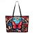 cheap Graphic Print Bags-Women&#039;s Tote Shoulder Bag Hobo Bag PU Leather Shopping Daily Holiday Zipper Print Large Capacity Waterproof Butterfly Red Blue Light Blue