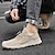 cheap Men&#039;s Sneakers-Men&#039;s Sneakers Retro Walking Casual Daily Leather Breathable Comfortable Elastic Band Black Khaki Gray Spring Fall
