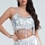 cheap Belly Dancewear-Belly Dance Top Glitter Tassel Pure Color Women&#039;s Performance Training Sleeveless High Polyester