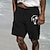ieftine pantaloni scurți de in-Bărbați Pantaloni scurți din in Pantaloni scurți de vară Pantaloni scurți de plajă Buzunar Cordon Talie elastică Copac de cocos Confort Respirabil Scurt Concediu Vacanță Plajă Hawaiană Boho Negru Alb