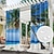 cheap Outdoor Shades-Outdoor Curtains for Patio Waterproof, Premium Thick Privacy Weatherproof Grommet Outside Curtains for Porch, Gazebo, Deck, 2 Panels, Beach Ocean
