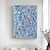 cheap Abstract Paintings-Handpainted Jackson Pollock Abstract Illustration Painting Blue White Lines Canvas Painting For Living Room Wall (No Frame)