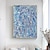 abordables Peintures Abstraites-Peinture d'illustration abstraite de Jackson Pollock peinte à la main, lignes bleues et blanches, peinture sur toile pour mur de salon (sans cadre)