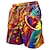 voordelige Korte broek met print-kleurrijke sweatshorts voor heren strandshorts badstof shorts trekkoord elastische taille 3D-print gradiënt ademend zacht kort dagelijks vakantie streetwear