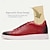 voordelige Herensneakers-Voor heren Sneakers Leren schoenen Leer Italiaans volnerf rundleer Comfortabel Anti-slip Veters Zwart Rood