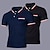 cheap Classic Polo-Multi Packs 2pcs Men&#039;s Lapel Short Sleeves Navy blue+black Button Up Polos Golf Shirt Golf Polo Patchwork Pocket Color Block Daily Wear Vacation Polyester Spring &amp; Summer