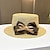economico Cappelli per feste-berretto Copricapo Acrilico / cotone Paglia Cappello di paglia Cappello da sole Per eventi Spiaggia Elegante Romantico Con Fiocco Colore Puro Copricapo Copricapo