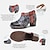 cheap Women&#039;s Clogs-Women&#039;s Heels Clogs Plus Size Handmade Shoes Outdoor Daily Vacation Floral Rivet Block Heel Round Toe Bohemia Vacation Vintage Walking Premium Leather Zipper Gray