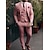 billiga Kostymer-rosa lila herrbaldräkter bröllopsdräkter enfärgade 3-delade skräddarsydd passform enkelknäppt enknapps 2024
