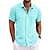 cheap Men&#039;s Printed Shirts-Men&#039;s Casual Printed Shirts Holiday Daily Wear Vacation Summer Turndown Short Sleeves White, Blue, Green S, M, L Polyester Shirt