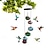 economico birdwatching e fauna selvatica nel cortile-Mangiatoia per colibrì con campanello eolico, mangiatoie per colibrì in vetro soffiato a mano da appendere all&#039;aperto, 6 stazioni di alimentazione, arredamento da giardino unico, regali di colibrì