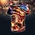 billige T-skjorter med 3D-trykk til herrer-Flagg Amerikansk amerikansk flagg Ørn Daglig Designer 1950-tallet Herre 3D-utskrift T skjorte Daglig Ferie Amerikansk uavhengighetsdag T skjorte Rød Kortermet Crew-hals Skjorte Sommer Vår Klær S M L
